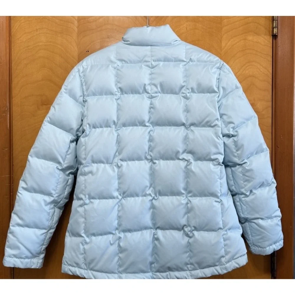 VTG Gap Womens Down Fill Puffer Coat Fleece Lined Lt Blue Sz‎ S